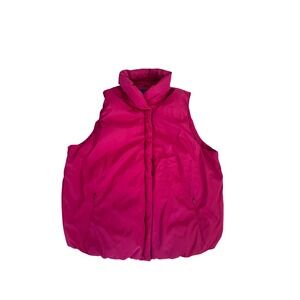 Gap Women's Burgundy Puffer Vest Insulated Full Zip Stand Collar XL